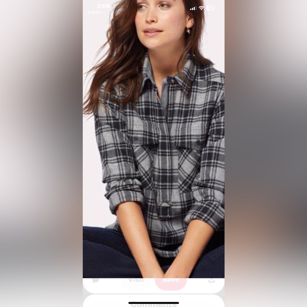 Pendleton womens Paige 1/2 zip pullover plaid shirt like new condition size xl